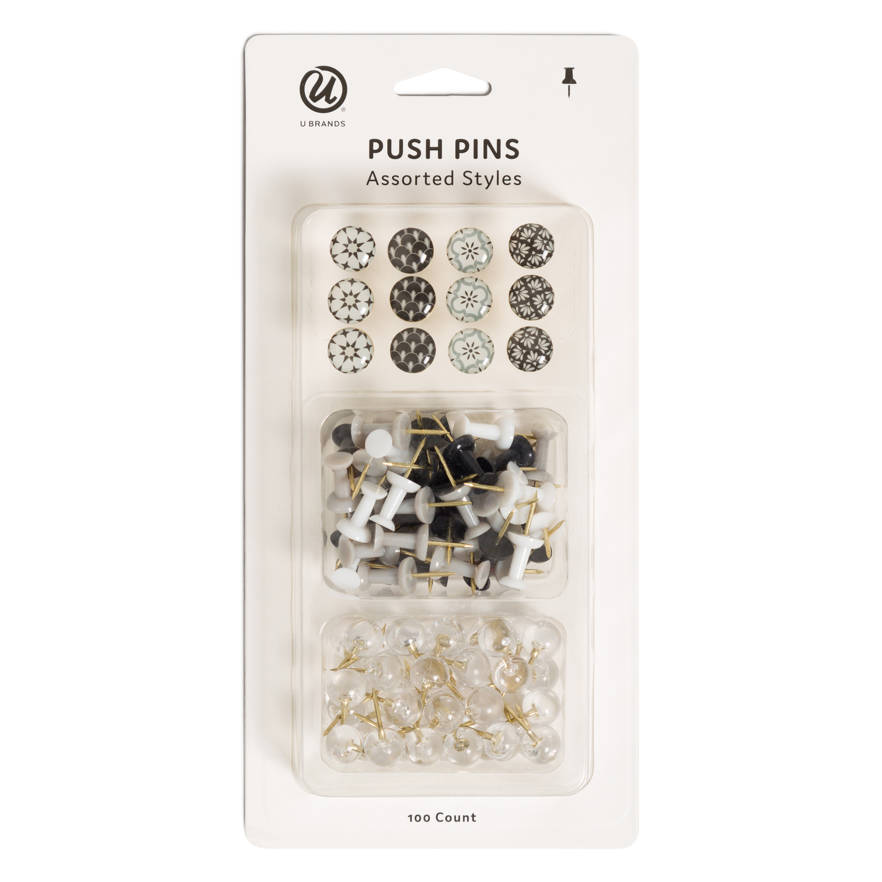 U Brands® Black & White Push Pin Kit